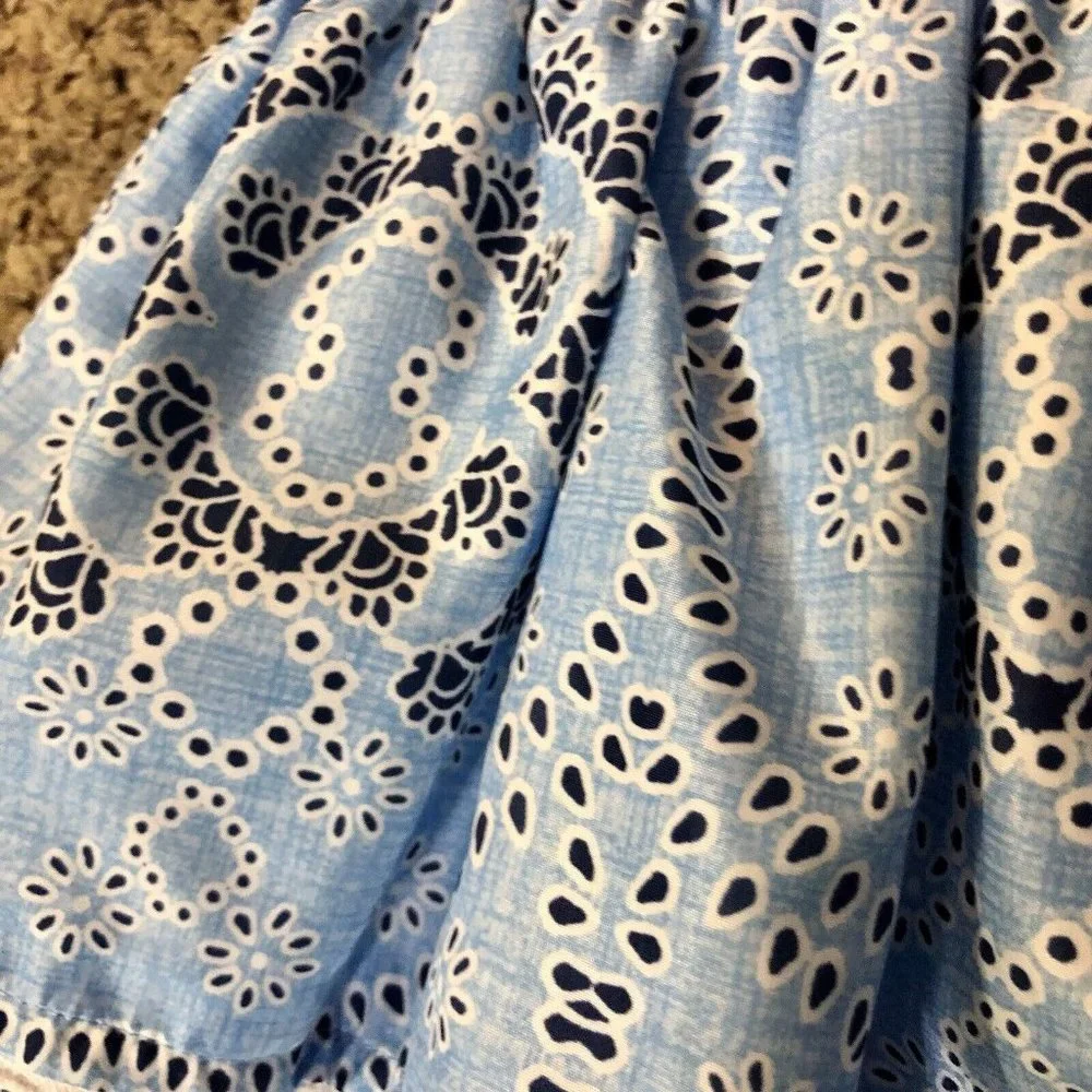 Marmellata Dress Girls 6 Used Blue White - Picture 11 of 11